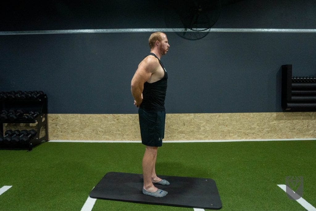 Standing Rear Lift Chest Stretch 2