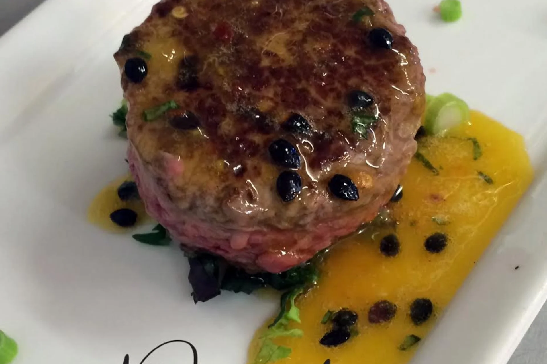Scotch Fillet with Passion fruit reduction